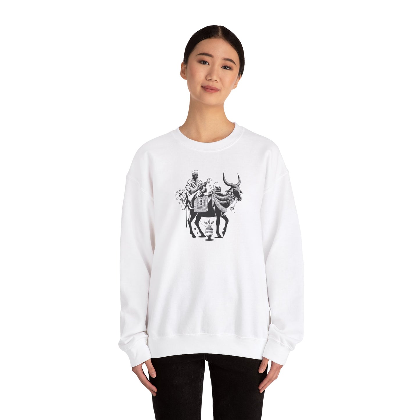 Sudanese Man on Cattle Unisex Sweatshirt