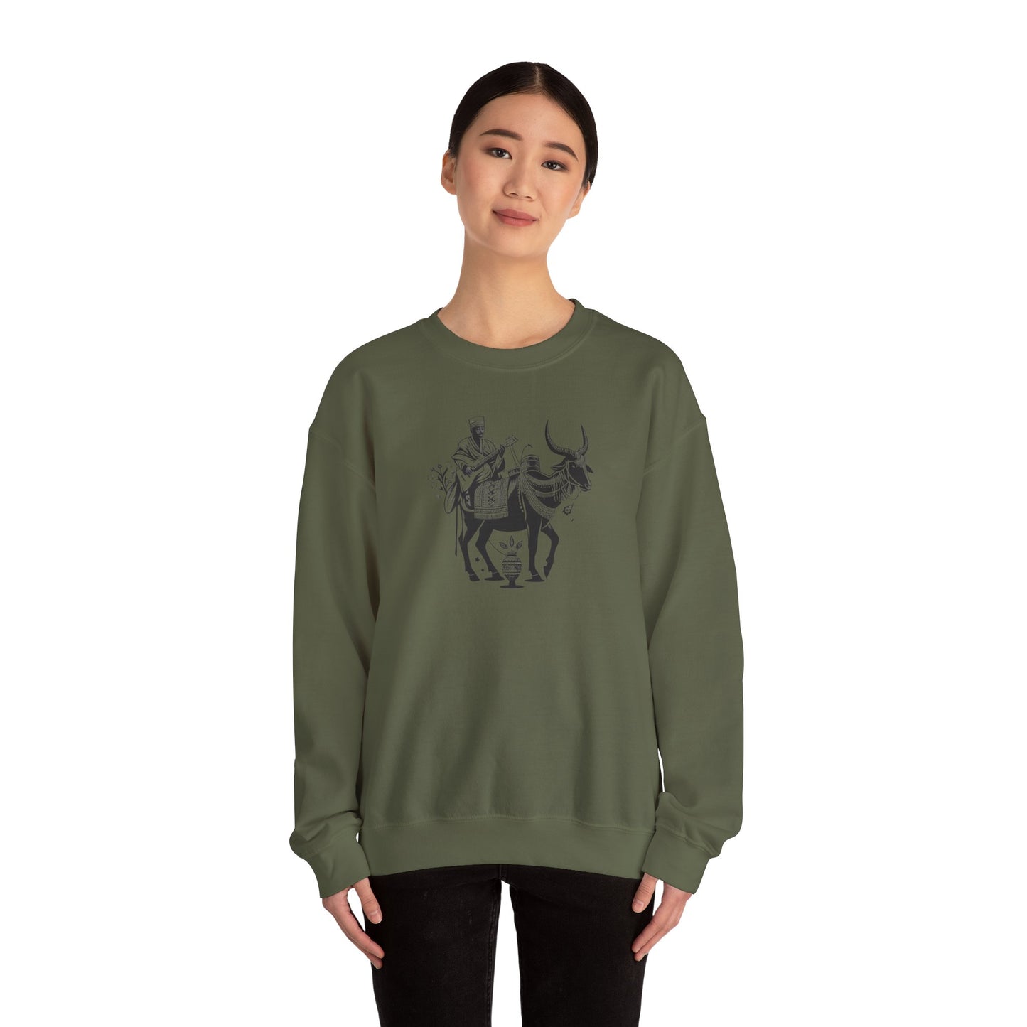 Sudanese Man on Cattle Unisex Sweatshirt