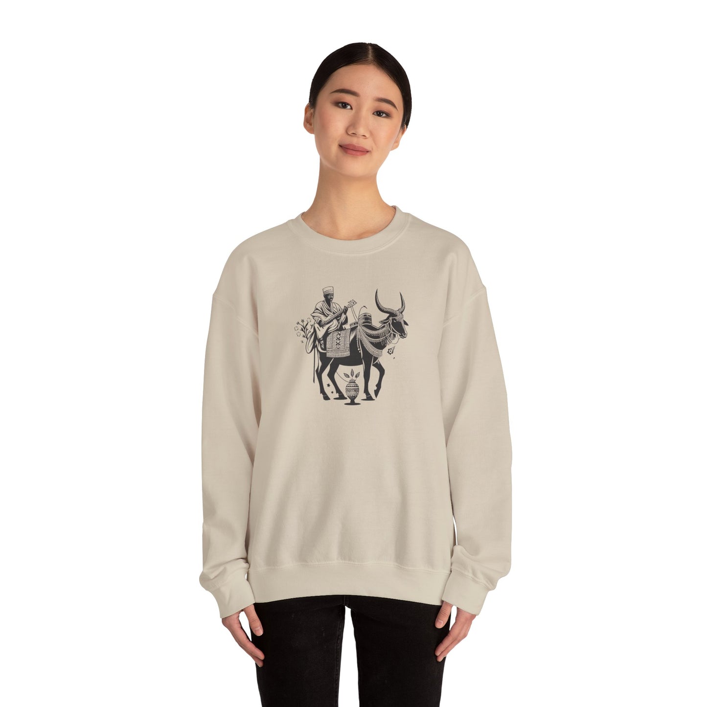 Sudanese Man on Cattle Unisex Sweatshirt