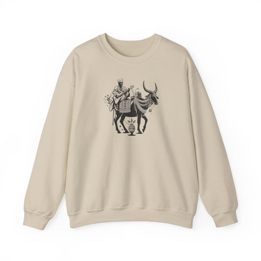 Sudanese Man on Cattle Unisex Sweatshirt